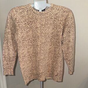 Nina Charles Vintage Angora Rabbit hair Speckled Crew Neck Sweater